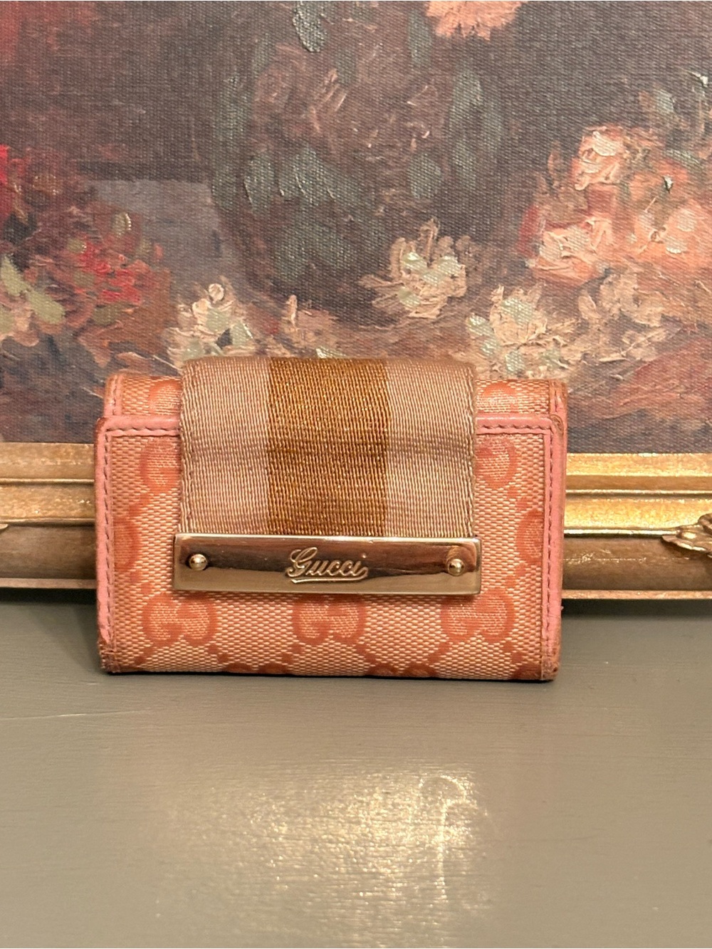 Gucci Pink GG Monogram Key Case/Holder Vintage Y2K